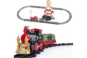 Train Electrique Noel Jouet pour Enfants Machines Locomotive de Vapeur Ferroviaire Jeux Cadeau pour Enfants