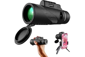 GAGAAL 40x60 Monocular-Telescope BAK4 High for Smartphone HD Monocular Adapter Hunting Wildlife Bird Watching Travel Camping Hiking(black)