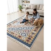 Stay Wİth Love Dokuma Pamuklu Kilim, &Ccedil;ift Taraflı Farklı Renklerde Kullanılabilir, &Ccedil;amaşır Makinesinde yıkanabilir Premium Do