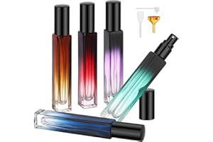 Segbeauty Atomizador Perfume Recargable, 5 Piezas 10ml Frasco Perfume de Vidrio, Bote Colonia Recargable, con Cabezale de Bomba, Embudo, Pipetas