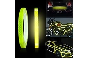 ZZLBZN Reflective Tape, Reflective Stickers Reflective Waterproof Tape Security Marking, Self Adhesive Reflective Safety Warning Tape for Vehicles Outdoor Clothing Bikes Helmets Yellow 8M