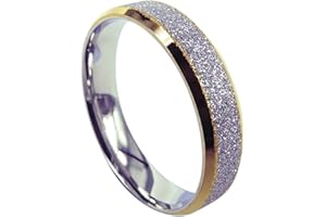 Everstone Women Wedding Band Engagement Promise Ring Titanium Ring Two Tone Dome Shape 5mm