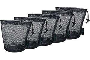 Boundless Voyage 5 Pieces Nylon Mesh Bag Durable Drawstring Net Bag Small Travel Stuff Sack Mesh Storage Ditty Bag for Cosmetics Shower Gels Bottle Pot Tennis Golf Ball Outdoor Tools BVP01S