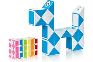 CUBIDI® Magic Snake Cube | Jouet de Poche pour Les Enfants de 4 à 8 Ans | Cadeau Anniversaire Enfants invites | Cadeau pour élèves - 24 Blocs | 2,3 mm x 1,8 mm | Bleu