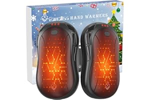 ‎FANDLISS 2er Set Handwärmer Elektrisch, FANDLISS Tragbarer Wiederaufladbarer Handwärmer 6000mAh 12 Stunden Lang Anhaltende Heizung USB Wiederaufladbarer Handwärmer für Weihnachten,Camping,Jagd,Golf