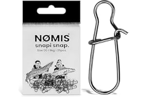 ‎NØMIS NØMIS Snaps Angeln | Maxipack | Einhänger zum Spinnfischen | Snap | Karabiner-Set zum Raubfischangeln | Vorfachwirbel | Hohe Tragkraft | Snap | Angelwirbel in diversen Größe verfügbar