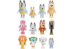 Spelitsow Blue Dog Toy Friends 12 Pack of Poseable Figures Play Gifts for Girls and Boys