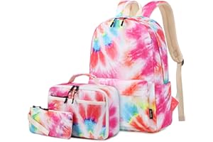 Imyth 3Pcs Backpack Sets for Teen Girls, Cute Colorful Bookbag School Daypacks for Elementary Middle Students