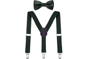 DonDon Ensemble Bretelles et noeud papillon garçon élastique et longueur ajustable pour enfants de 1 à 8 ans