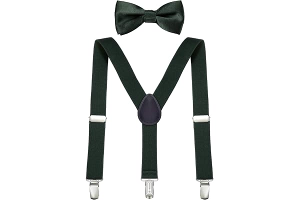 DonDon Ensemble Bretelles et noeud papillon garçon élastique et longueur ajustable pour enfants de 1 à 8 ans