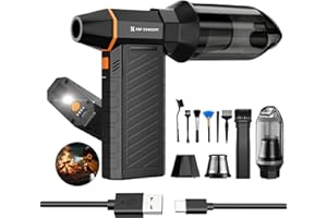 K&F CONCEPT Soplador y Aspirador Eléctrico 2 en1 300000 RPM|Conexión Magnética |3 Velocidades Aire Comprimido| Air Duster con 2 Luces LED| Motor Brushless |Limpieza para PC,Teclados,Autos y Exteriores