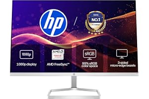 HP M22f 21.5-inches, 54.6 cm, FHD Monitor Eye Safe Certified Full HD IPS 3-Sided Micro-Edge Monitor, 75Hz, AMD Free Sync with 1xVGA, 1xHDMI 1.4 Ports, 300 nits (Silver, 1920 x 1080 Pixels)