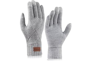 Homealexa Guantes de invierno para pantalla táctil, guantes de punto, guantes de dedos, guantes de deporte, cálidos, resistentes al viento, guantes de invierno