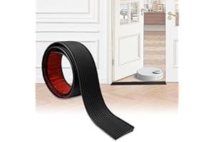 MEYUXG Türschwellenrampe Saugroboter, Türschwellenrampe1 cm Hoch, Selbstklebende Rampe, Gummi Türschwellenrampen Saugroboter, Übergangsprofil für Rollstühle, Kinderwagen, Garagen (Schwarz,1M x 8CM x1CM)