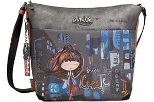 Anekke - Borsa a tracolla grande da donna - Tracolla in ecopelle da donna con cinturino regolabile e chiusure a cerniera contemporanea - Accessori donna - Misure 33/26x26x13 cm,