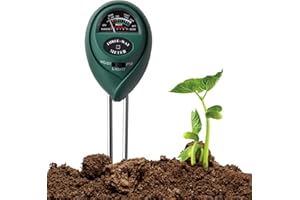EDDRFY Misuratore Umidità Terreno, Misuratore PH Terreno 3-in-1 pH per Giardino, Igrometro per Piante per Giardino, Sensore Umidità Terreno Con pH/Umidità/Luce per prato, Misuratore Umidità Piante Vaso