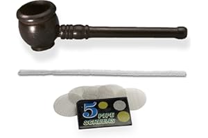 SPLIFF Silbato de madera hecho a mano Varios modelos con limpiador de pipas y tamices gratuitos. (Ebenwood madera de color recto modelo - 9,5 cm)