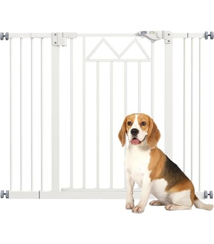 Puerta Escalera Barrera Para Mascotas PawHut - Extensible 74-80cm, Puerta Con Cierre Automático Valla Seguridad Infantil Escalera 100