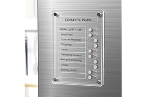 NiHome Acryl Magnetischer Wochenplaner für Kühlschrank, Abwischbar To-Do Liste, Multifunktionales Planungsboard für Menüplanung & Einkaufslisten, Magnetische Kalender und Haushaltsplaner (Klar)