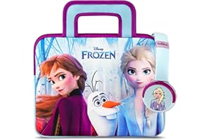 ‎PEBBLE GEAR Pebble Gear Disney Frozen Kids Tablet-Tasche & Kopfhörer, kindersichere Lautstärkebeschränkung, Kinder-Tasche passend für 8 Zoll Tablets, Platz für Spielzeug & Zubehör, Music-Sharing Funktion