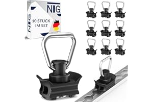 NTG Airlineschiene Fitting aus Kunststoff (10 Stück) | Airline Fitting mit 1000kg Brustlast in Schwarz | Einfachendbeschlag f