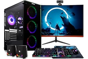 Nitropc - Pack Bronze Plus | Komputer gamingowy set (AMD Ryzen 5 4650G 6/12 4.2GHz, RX Vega 7, RAM 16GB, SSD 480GB + HDD 1TB, Windows 11, RGB | WiFi, monitor 24, klawiatura, mysz, sluchawki) Gaming PC