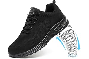 HANANI Steel Toe Caps Trainers Lightweight Safety Trainers Safety Shoes Boots Air Cushion Mens Womens Work Industrial Puncture Proof Work Shoes Unisex Non Slip