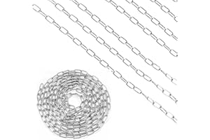 Volumoon Edelstahlkette Starke, 8 meter 1.2mm Kette Edelstahl 304 Hochbelastbare Geschweißte Kettenglieder zum Aufhängen von Zäunen, Stahlkette Schwenkkette Kette aus Stahl, Maximale Belastung 10KG