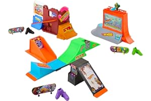 Hot Wheels HGT91 Parque de Skate Set de Juego con monopatín de Juguete y Zapatillas para Dedos, Modelos Surtidos, +5 años, Mattel