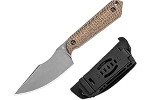 Kizer 1040SM1 Mini Harpoon Cuchillo, Hoja 3V 8.5 cm, Micarta - EDC Profesional Supervivencia Camping con Funda