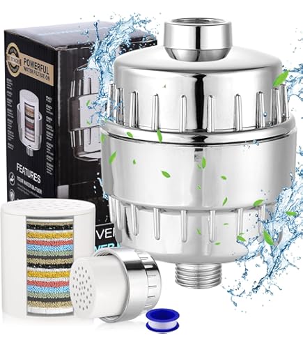 Pommeau De Douche Filtrante Haute Pression - Filtre 20 Couches 5 Modes De Jet Flexible 15m Economiseur Deau Pour Eliminer Calcaire Chlore Et Bacteries Chrome 92123586