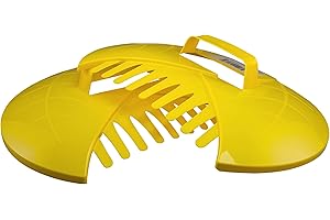 EOTRADER Hand Rake for Garden Waste Collection, Leaf Grabber Scoop for Leaves, Twigs & Grass Cuttings, Lightweight Plastic, Summer Yellow, Garden Tool for Dead Plant & Leaf Waste Removal, One Pair (2pcs)
