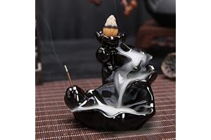 Backflow Incense Burner, Ceramic Incense Waterfall Backflow Incense Burner Incense Holder Incense Pinnar Aromaterapi för Hemm