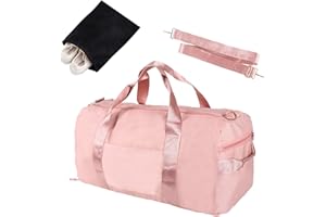 GUKASXI Sports Gym Bag Duffle Bag Travel Bags with Shoes Compartment and Wet Pocket Large Capacity Portable Lightweight Waterproof Overnight Bag Cabin Bag Swimming Bag for Men Women (Pink)