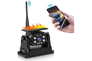 Hodozzy Trådlös wifi stabil solbackkamera, 1080P backkamera med vattentät, solladdning, magnetisk bas, nattsyn, bakre uppladd