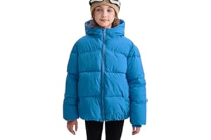 Happy Cherry - Abrigo Cálido Invierno con Capucha Niño Niña Chaqueta Acolchada Infantil Niños Niñas Ropa Gruesa Caliente para Nieve Al Aire Libre - 5-12 Años