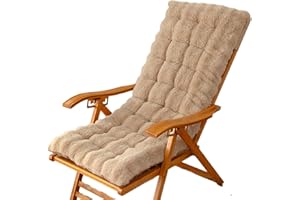 E EBETA Ebeta Coussin inclinable Coussin de Chaise Longue Confortable pour transat, Coussin d'assise pour Chaise Longue de Jardin, jeté de Fauteuil, Chaise Longue Abdecen 125 x 50 x 7 cm (Marron Clair)