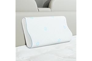 CloudÉtoile Neck Pillow Memory Foam - Ergonomic Side Sleeper Pillow Neck Support Pillow Memory Foam Pillow Orthopaedic Pillow Memory Foam Sleeping Pillow Side Sleeper 60 x 35 x 12-10 cm