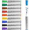 maxtek Whiteboard Markers Bullet Tip, Dry Wipe Pens for Whiteboard Flip Chart, Low Odor Whiteboard Pens, White Board Markers Erasable for School Office Home - Assorted Colours (Pack of 10)
