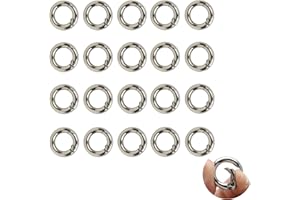 FAGENT 20 Piezas 20mm Mosquetón Redondo Anillos Tóricos de Resorte Zinc Liberación Rápida Resorte Redondo Mosquetón para Redondo Llavero Bolsos Colgante de Mochila, Colore Plata