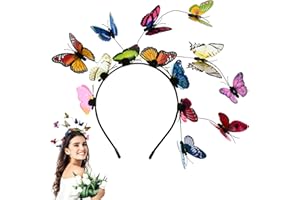 TTDCQQID Bandeau Papillon, Serre Tete Papillon Femme, Bandeau Papillon 3D, Couronne de Papillon, Accessoire De Tête Papillon Pour Fête, Serre Tete Fille, pour Carnaval,Cosplay,Mariage (Multicolore)