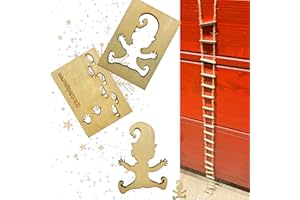 QEIOAUEK Wichtel Schablone Fußabdrücke, Strickleiter für Wichtelstreich, Wichtel Schablone Fenster, Strickleiter wichtel, Wichtel Fußabdrücke, Wichtel strickleiter, Für Glass Door Floor, Weihnachtsdekoration