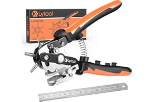 Pinza Fustellatrice, Lytool Buchi Cintura, Pinza Fustellatrice per Cinture, Foratrice per Cinture a Fustella Rotante con 6 Fori, per Pelle, Carte, Cinturini per Orologi, Cartone, Scarpe in Pelle
