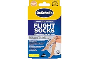 Dr. Scholl's Flight Socks - Clinically Proven Compression Socks for Flight Travel - Help Prevent Swollen Ankles and Deep Vein Thrombosis (DVT) - Sheer - Size 6-8, 1 Pair
