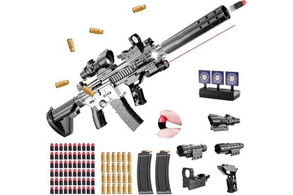 Pistolet Jouet Enfants,Mousse Soft Bullet Gun Jouet M416,Mousse Pistolet,rechargement Manuel,Soft Bullet Toy Gun Pistolet pour 12+ Cadeaux Enfants