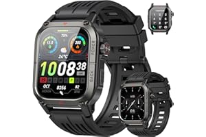 AOWOKA Smartwatch Militare Uomo con Funzione Telefono, Orologio Smartwatch Uomo con Cardiofrequenzimetro/Sonno/Contapassi, 120+ Modalità Sport, Impermeabilen IP68 Smart Watch per Android iOS