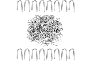 HUANGYIHAN 300 piezas de acero galvanizado en U para valla de estacas, malla de alambre, valla de caza, pasadores de alambre y clavos – Pinzas para vallas