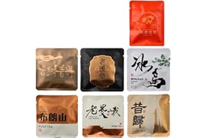 HQZMCTE Premium Pu'er Tee Sortiment - 7g/Packung, 7 Verschiedene Geschmacksrichtungen - Perfekt Für Unterwegs (20 Taschen)