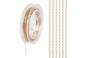 Craftdady Collana delicata da 1 mm in acciaio inox dorato, per la creazione di gioielli, per braccialetti fai da te, anelli, collane