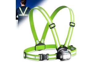 Mohard Luce Running, Alta Visibilità 1800mAh Luce per Corsa Notturna 7 Modalità & 45° Regolabile, Gilet Catarifrangente Lampada Ricaricabile IPX4 Illuminazione 360° per Jogging/Ciclismo/Escursionismo